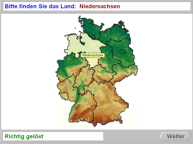 Aufgabenbild Therapiemodul Geografie: Karte Deutschland Bundesländer
